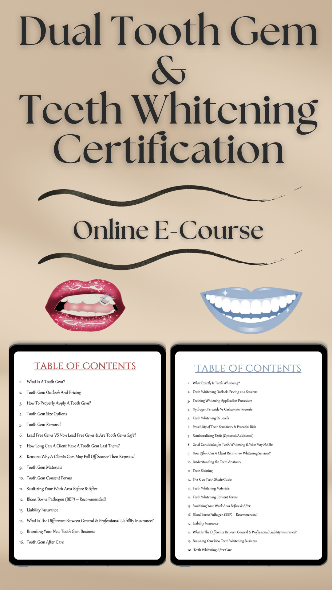 Online Dual E-Course Tooth Gem & Teeth Whitening Technician Certification