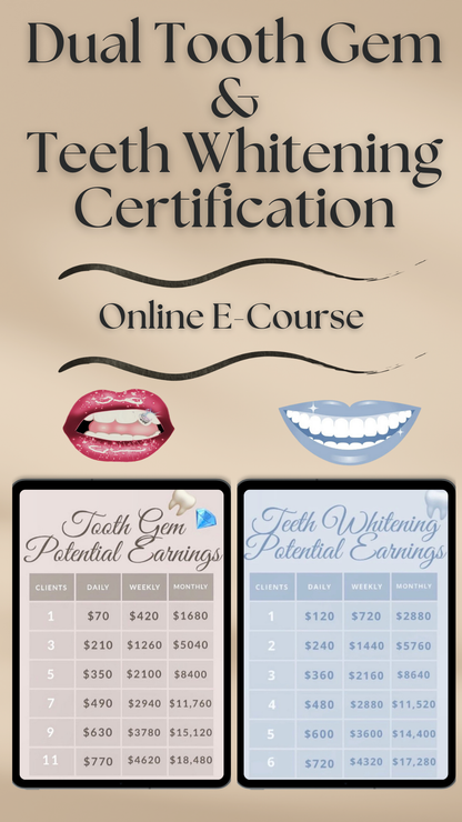 Online Dual E-Course Tooth Gem & Teeth Whitening Technician Certification