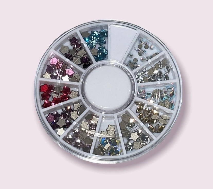 Assorted Advanced Crystal Swarovski Mini Tooth Gem Tray - Specialty Tooth Gems; Butterfly’s & Stars/Flowers (Lead Free)