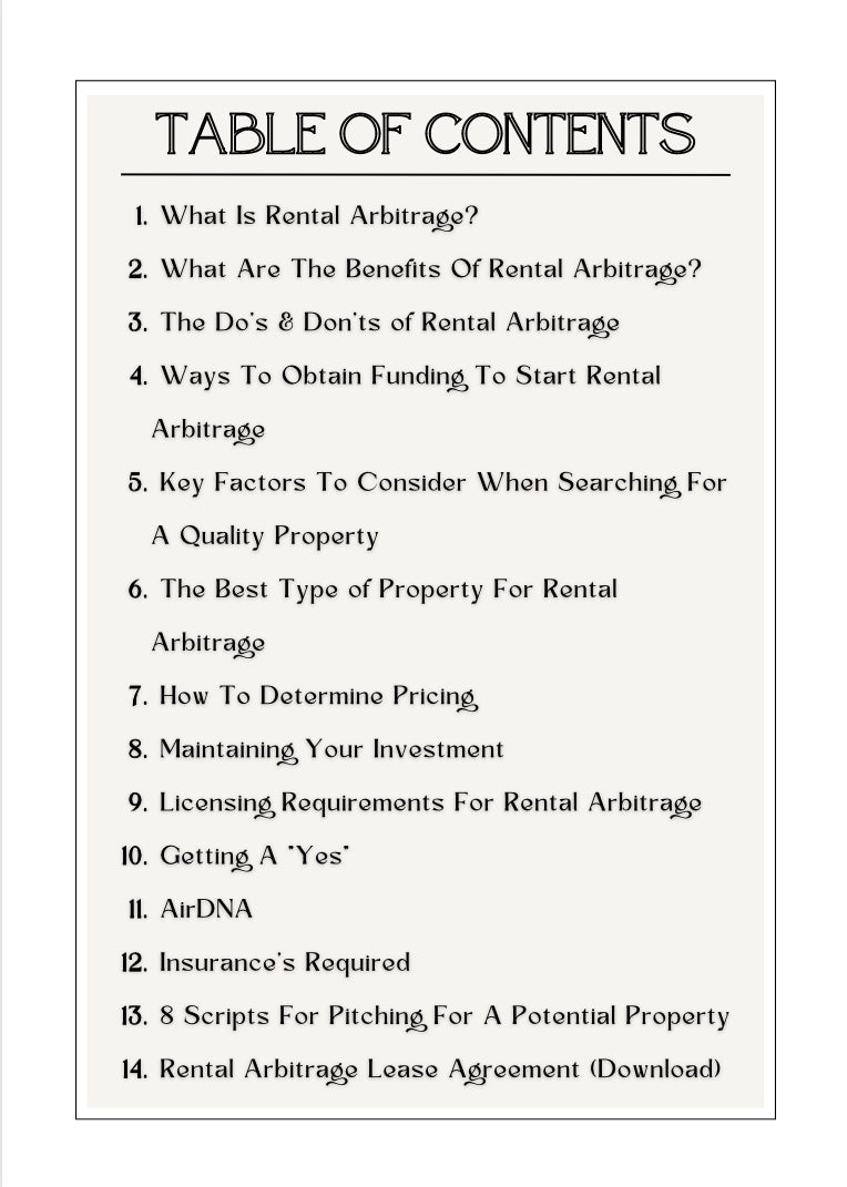 Rental Arbitrage (E-Book)