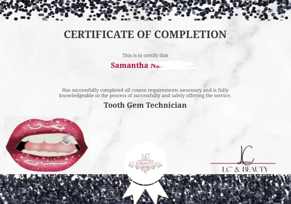 Online Tooth Gem E Course Certification LC #39 Beauty LLC Online Tooth Gem E Course Certification LC #39 Beauty LLC