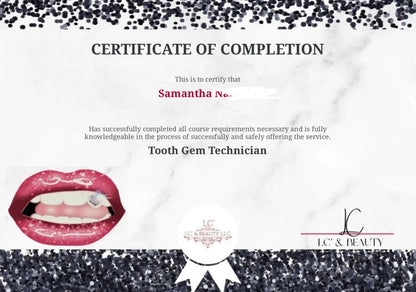 TOOTH GEMS KIT w/ Guide Client Forms Certificate of Completion 