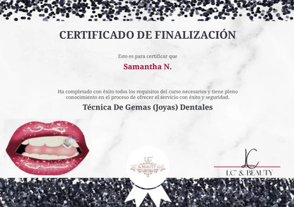 Certificación Del Curso Electrónico Sobre Gemas / Joyas Dentales En Línea